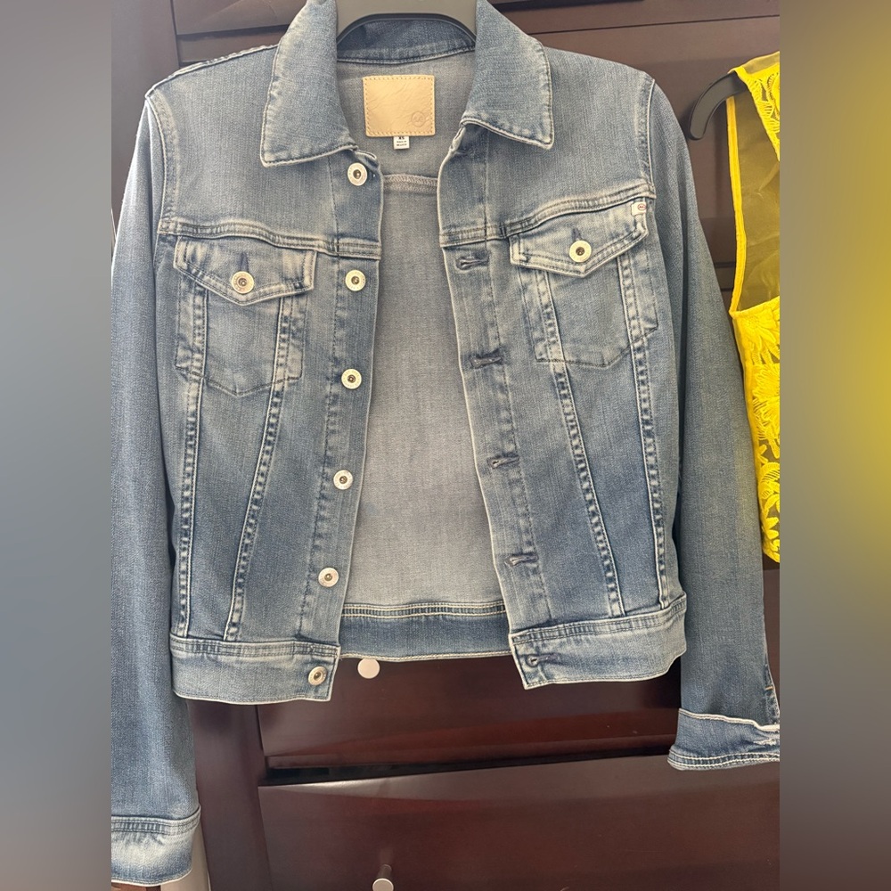 AG Adriano Goldschmied Faded Light Blue Denim Jacket